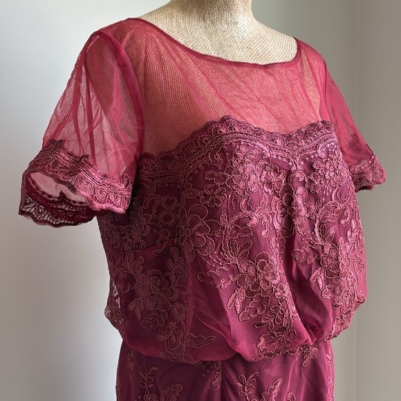 JS Collections EMBROIDERED BLOUSON MIDI DRESS Size 14 - Picture 10 of 12